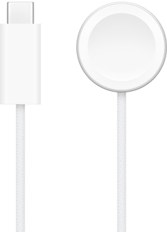 USB-C Ladegerät neben dem Apple Watch magnetischen Schnellladegerät