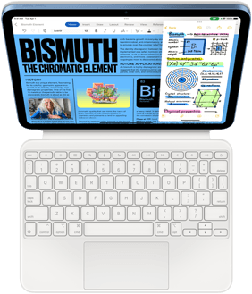 Slide Over mit Pages und Notizen App auf dem iPad.