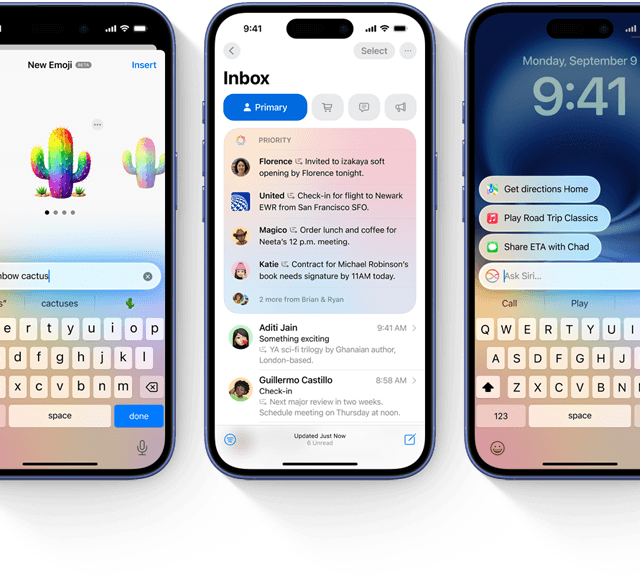 Apple Intelligence Features mit Genmoji, Zusammenfassung, Siri Anfragen tippen auf dem iPhone 16