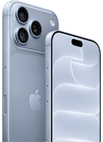 iPhone, Farbe Polar (Hellblau), Rückansicht mit Ceramic Shield, Dreifach-Kamera-System