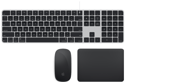 Magic Zubehör: Magic Keyboard in Schwarz mit Touch ID, Magic Mouse in Schwarz und Magic Trackpad in Schwarz