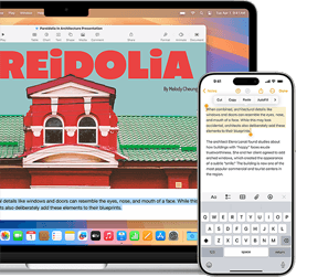 Die App iPhone Synchronisierung, ein iPhone Bildschirm wird auf dem Bildschirm eines MacBook Air gezeigt