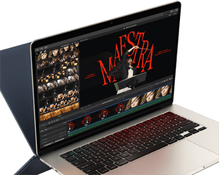 Das MacBook Air zeigt Videoschnitt, um die Fähigkeiten des M4 Chip zu veranschaulichen