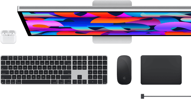 Mac Zubehör: AirPods, Studio Display, Magic Keyboard, Magic Mouse, Magic Trackpad, MagSafe Ladekabel