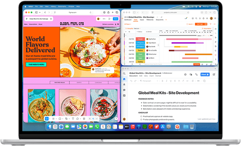 MacBook Air mit mehreren geöffneten Apps