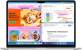 MacBook Air mit mehreren geöffneten Apps