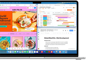 MacBook Air mit mehreren geöffneten Apps