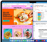 MacBook Air mit mehreren geöffneten Apps