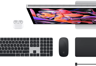 Mac Zubehör: AirPods, Studio Display, Magic Keyboard, Magic Mouse, Magic Trackpad, MagSafe Ladekabel in Space Schwarz