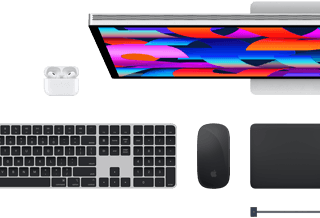 Mac Zubehör: AirPods, Studio Display, Magic Keyboard, Magic Mouse, Magic Trackpad, MagSafe Ladekabel in Space Schwarz