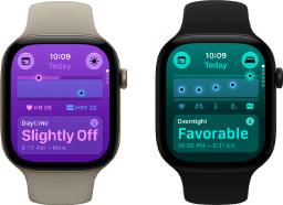 Zwei Apple Watch Series 12 Geräte: Aluminiumgehäuse, Farbe Lichtgold, Tageswerte für Vitalzeichen leicht abweichend, Digital Crown, Sportarmband Sand, Aluminiumgehäuse, Farbe Schwarz, im Schlaf erfasste Vitalwerte günstig, Digital Crown, Sportarmband Schwarz