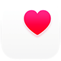 Health App Symbol, ein pinkes Herz in einem weißen Feld