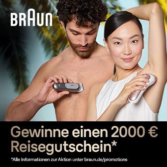 Braun kaufen und Chance auf 2.000 Euro Reisegutschein sichern!