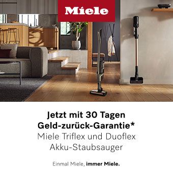 Miele Triflex und Duoflex Akku-Staubsauger - Jetzt mit 30 Tagen Geld-zurück-Garantie