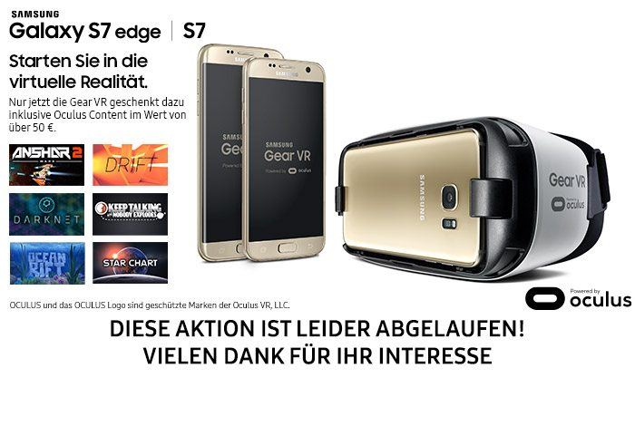 Samsung Galaxy S7 kaufen und Samsung Gear VR kostenlos erhalten electronic4you