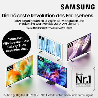 Jetzt einen neuen 2026 Vision AI TV bestellen und Geschenk im Wert von bis zu 1.499 € sichern.