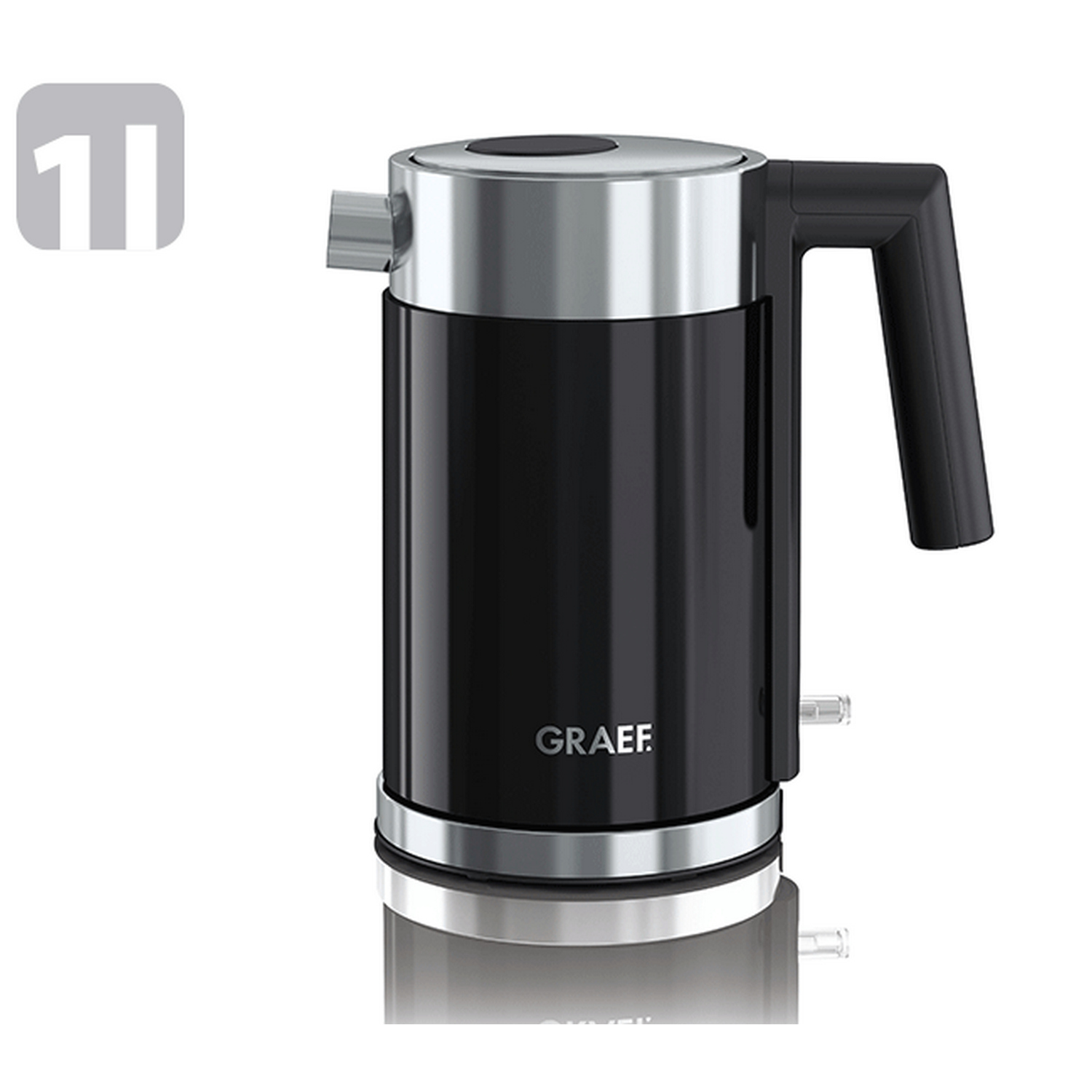 Graef WK402 Wasserkocher 1Liter schwarz/Edelstahl