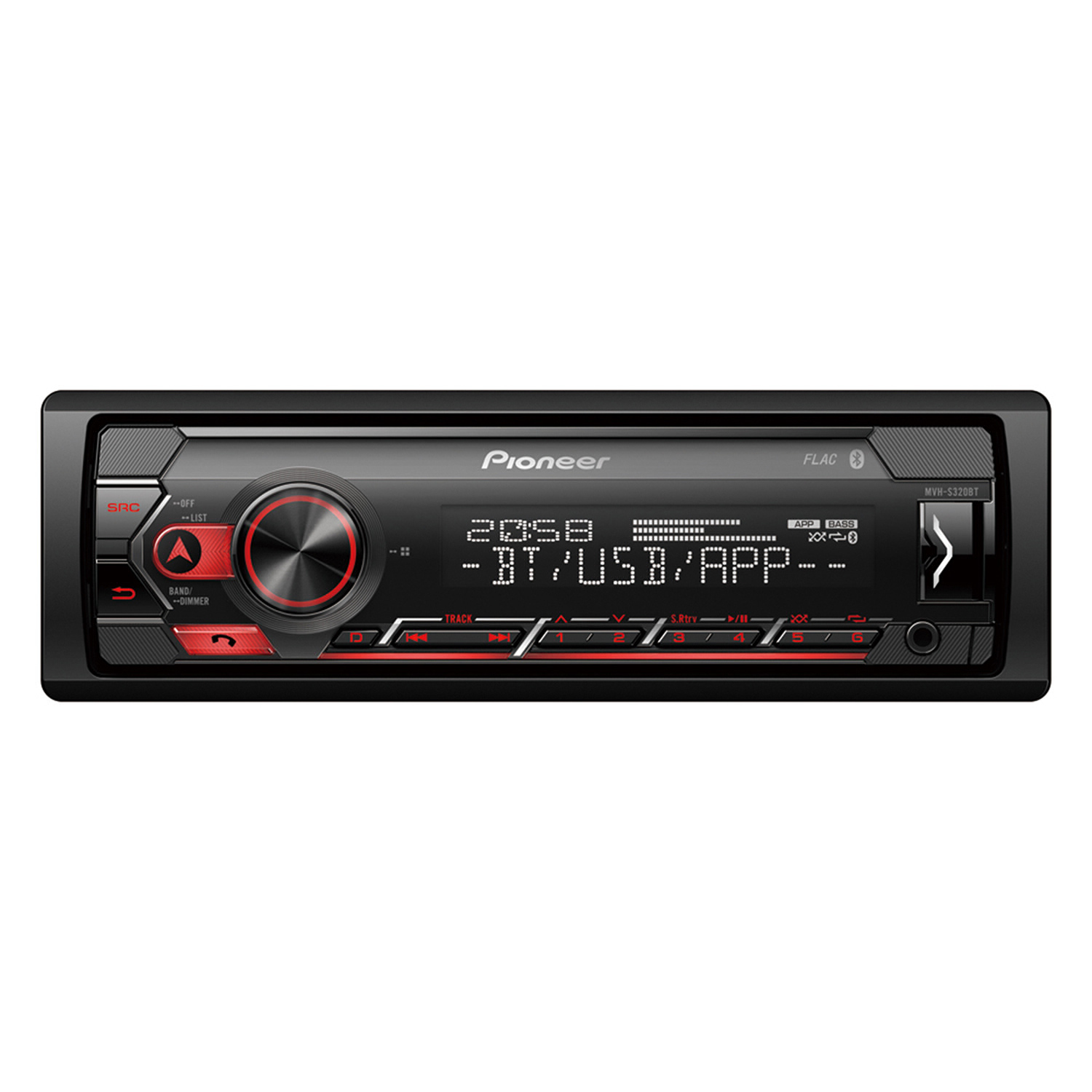 Spotify MP3 Rote-Beleuchtung Pioneer MVH-S320BT Autoradio mit Bluetooth USB 
