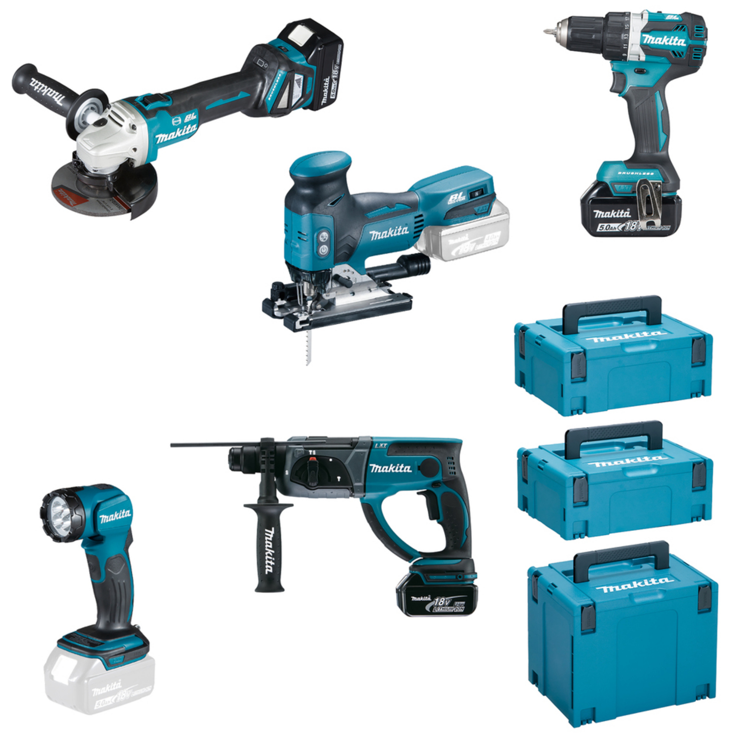 Makita DLX5066TJ Akku-Spezialset 18 V LXT-Akku Werkzeug Set