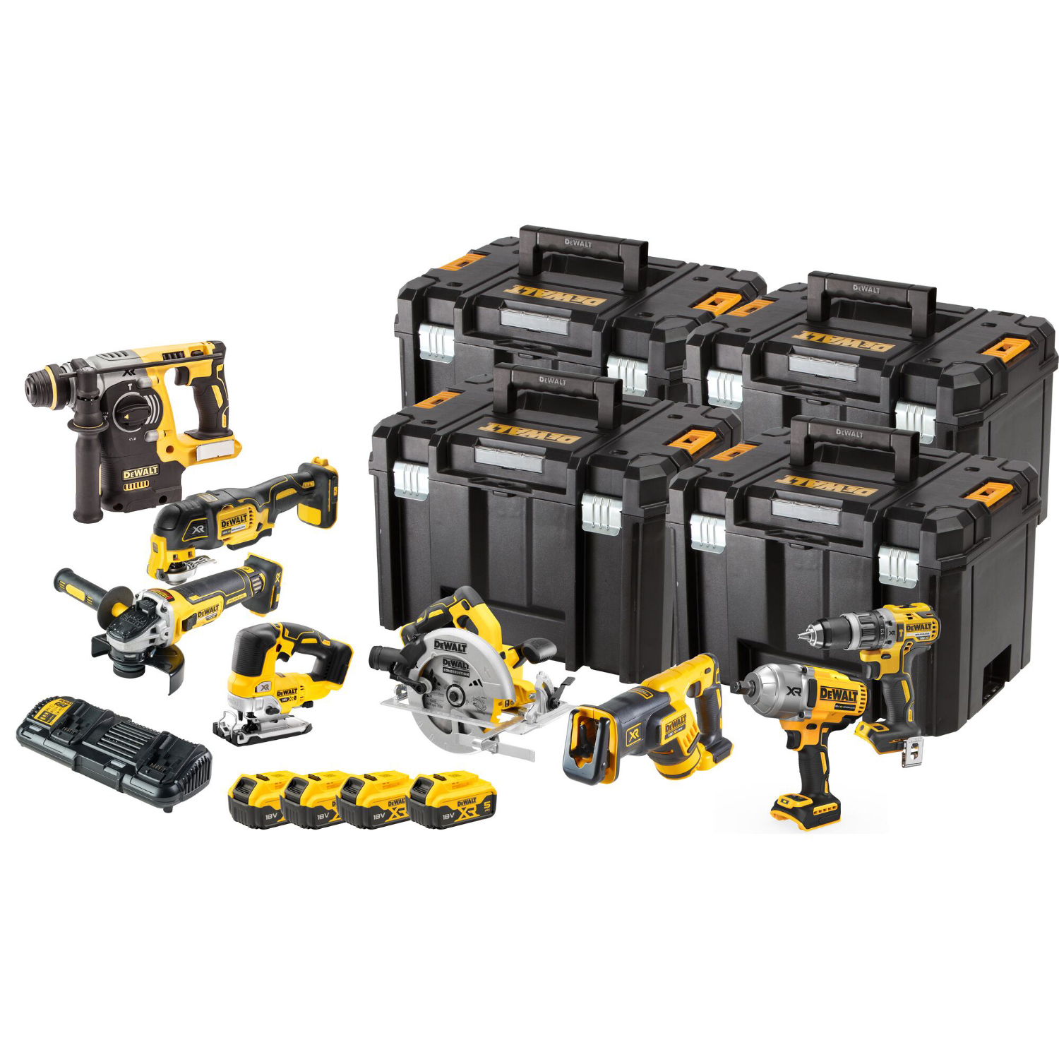 DeWalt DCK865P4T-QW Akku-Kombopack Maschinenset 18 V inkl. 4 Akkus 5.0