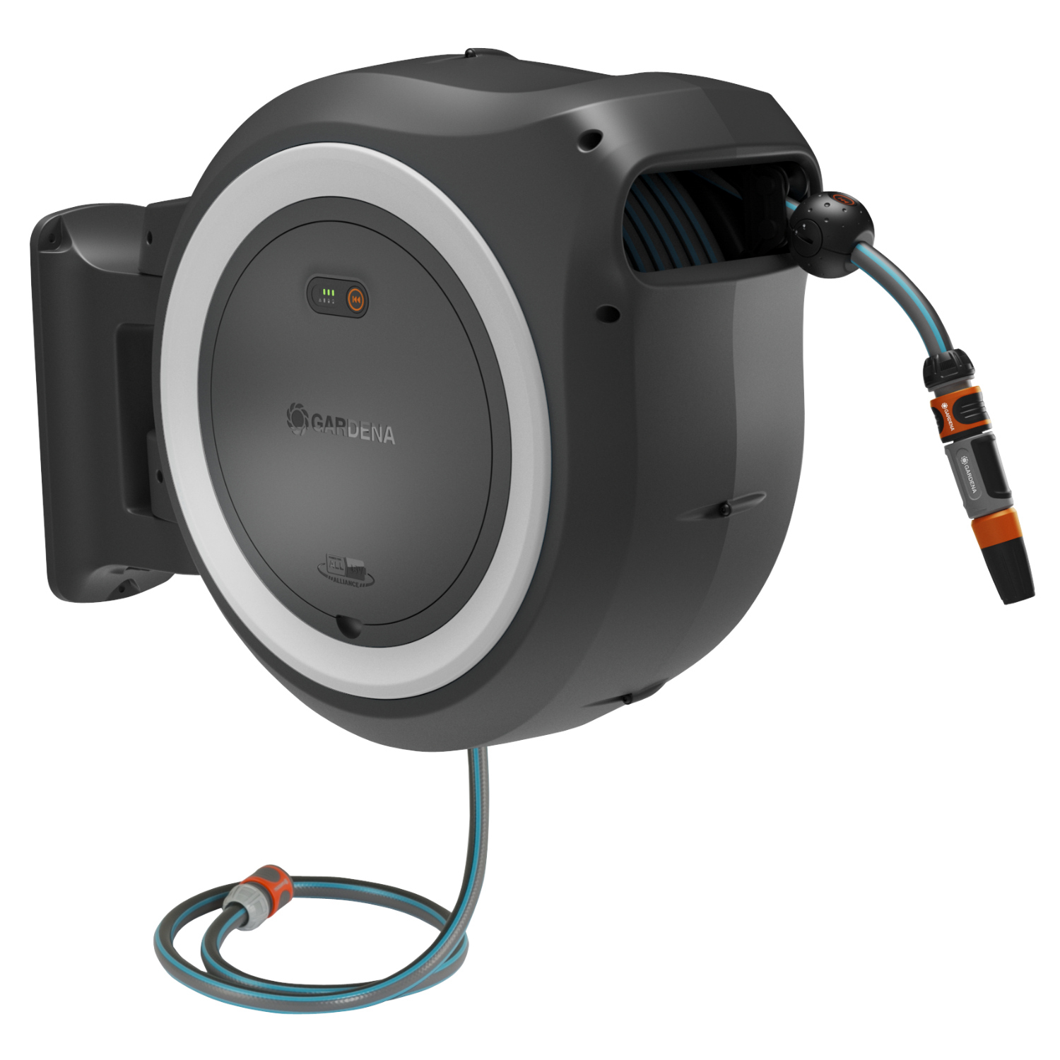 Gardena Akku-Wand-Schlauchbox PowerRoll XL 18V P4A Solo, weiß, 40 Mete