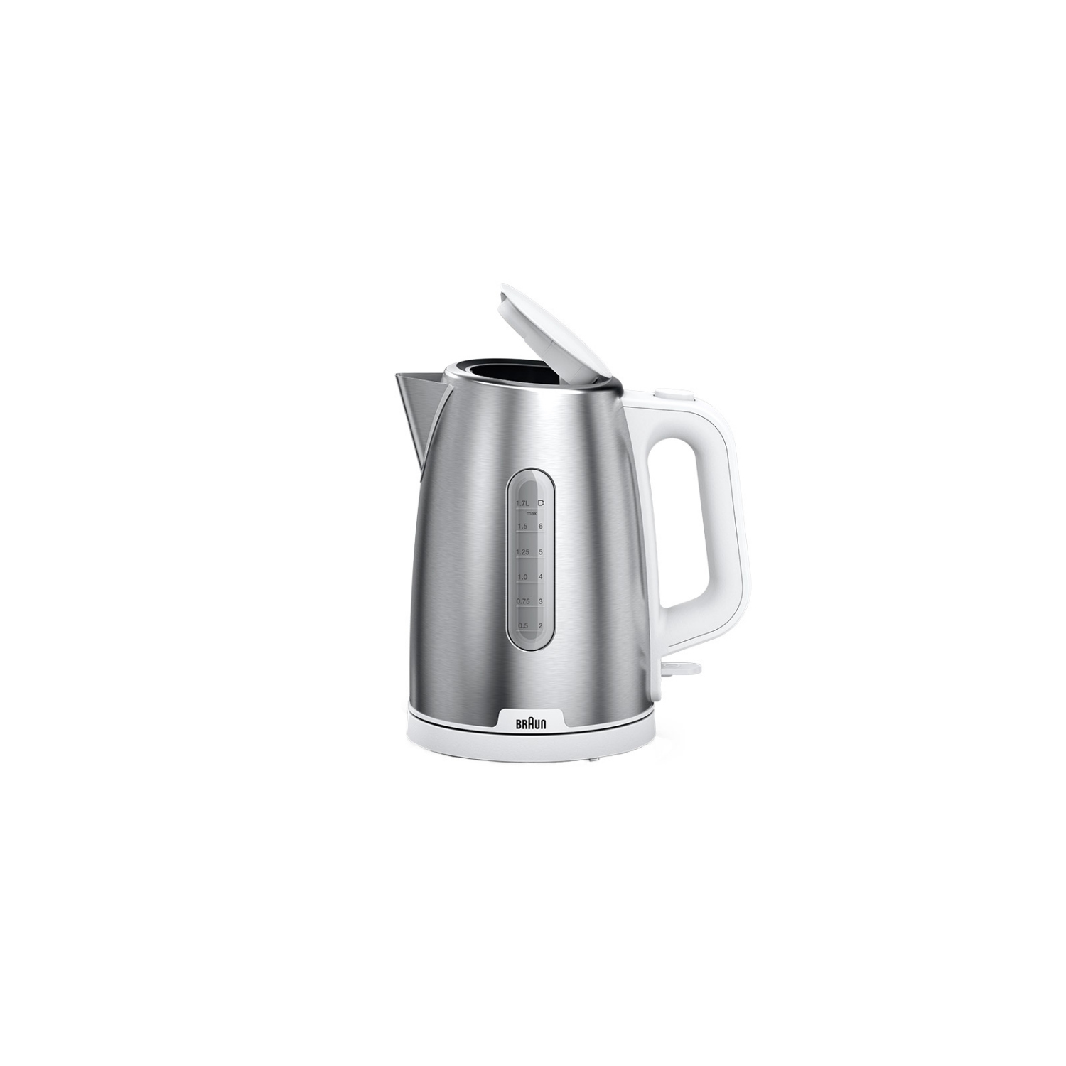 Braun WK 1500 WH Pur Shine Wasserkocher 1,7 l 2200 Edelstahl, Weiß