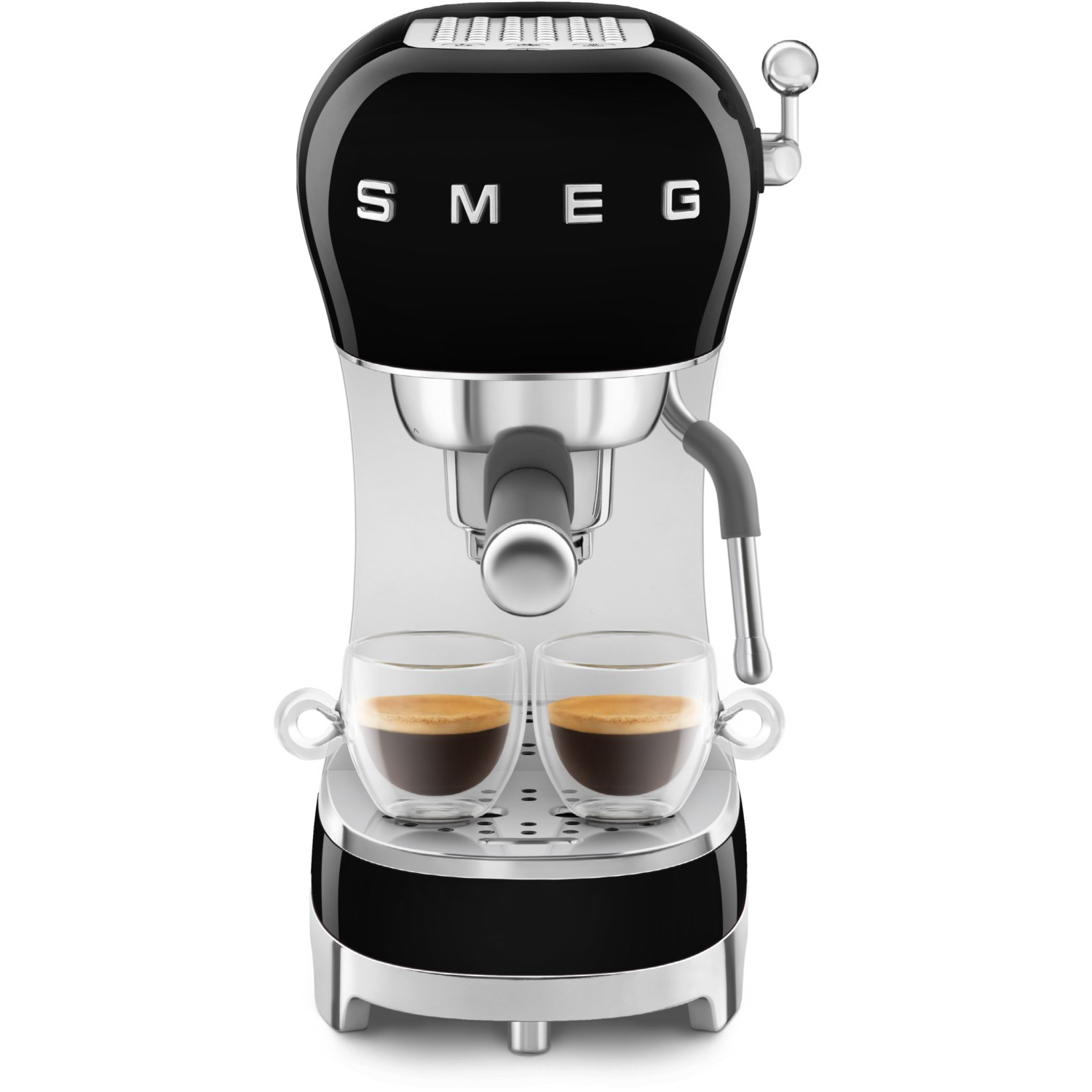SMEG ECF02BLEU Espresso-Kaffeemaschine 50's Style, Schwarz, Siebträger