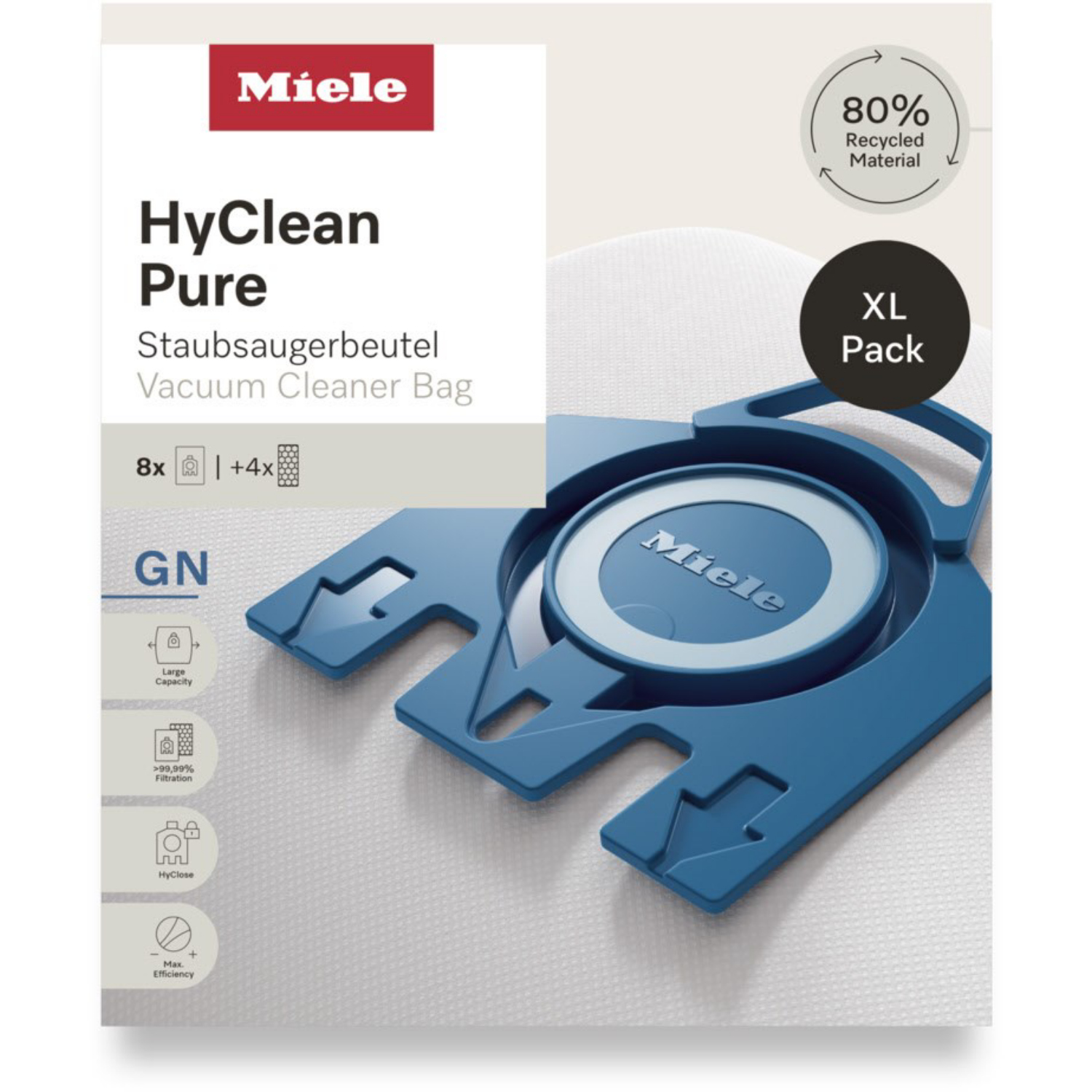Miele GN XL HyClean Pure Inhalt: 8 Staubsaugerbeutel für Complete