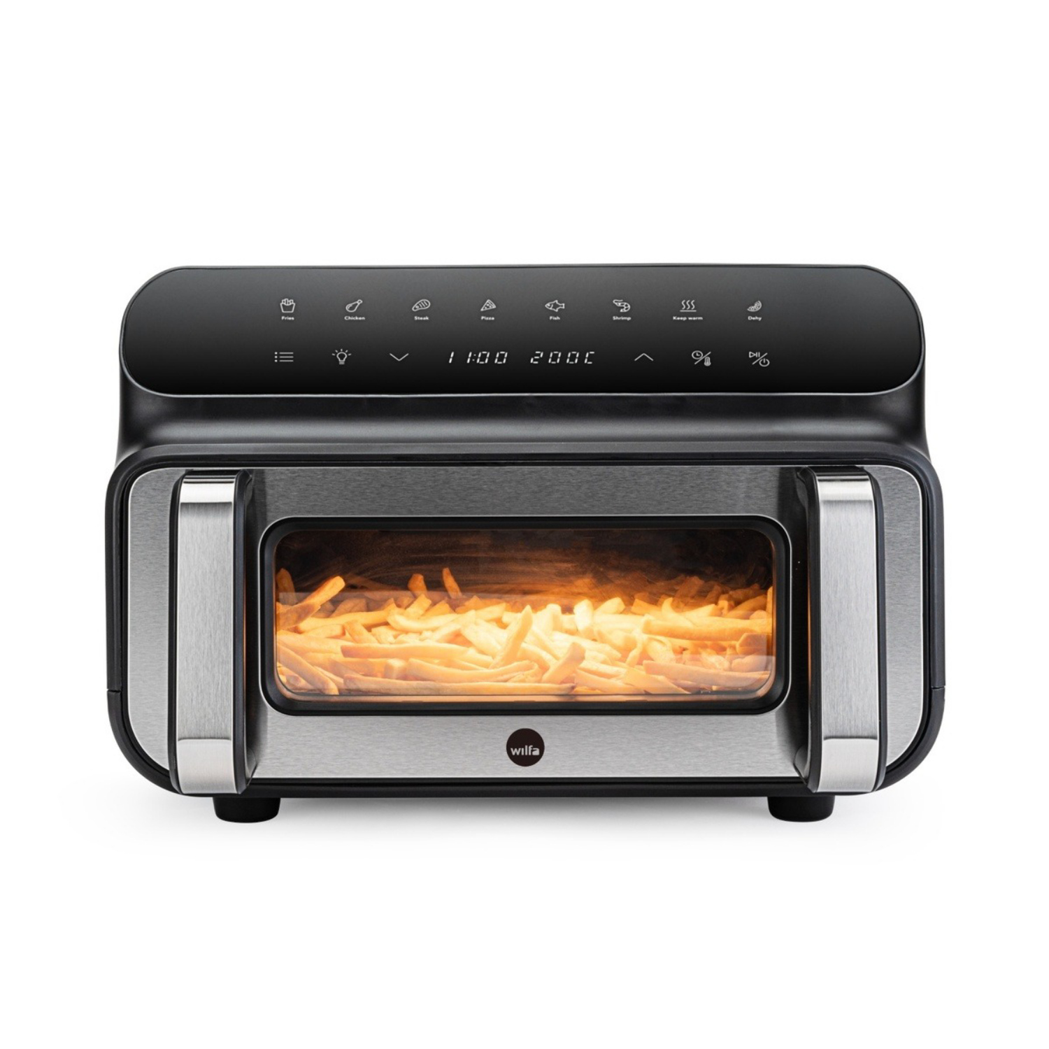 Wilfa Dualfry Grill Heißluftfritteuse mit zwei Heizelementen, 10 Liter