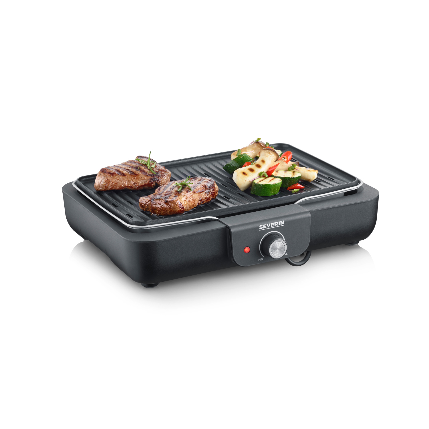 Severin PG 8556 Tischgrill mit Grillplatte, Elektrogrill