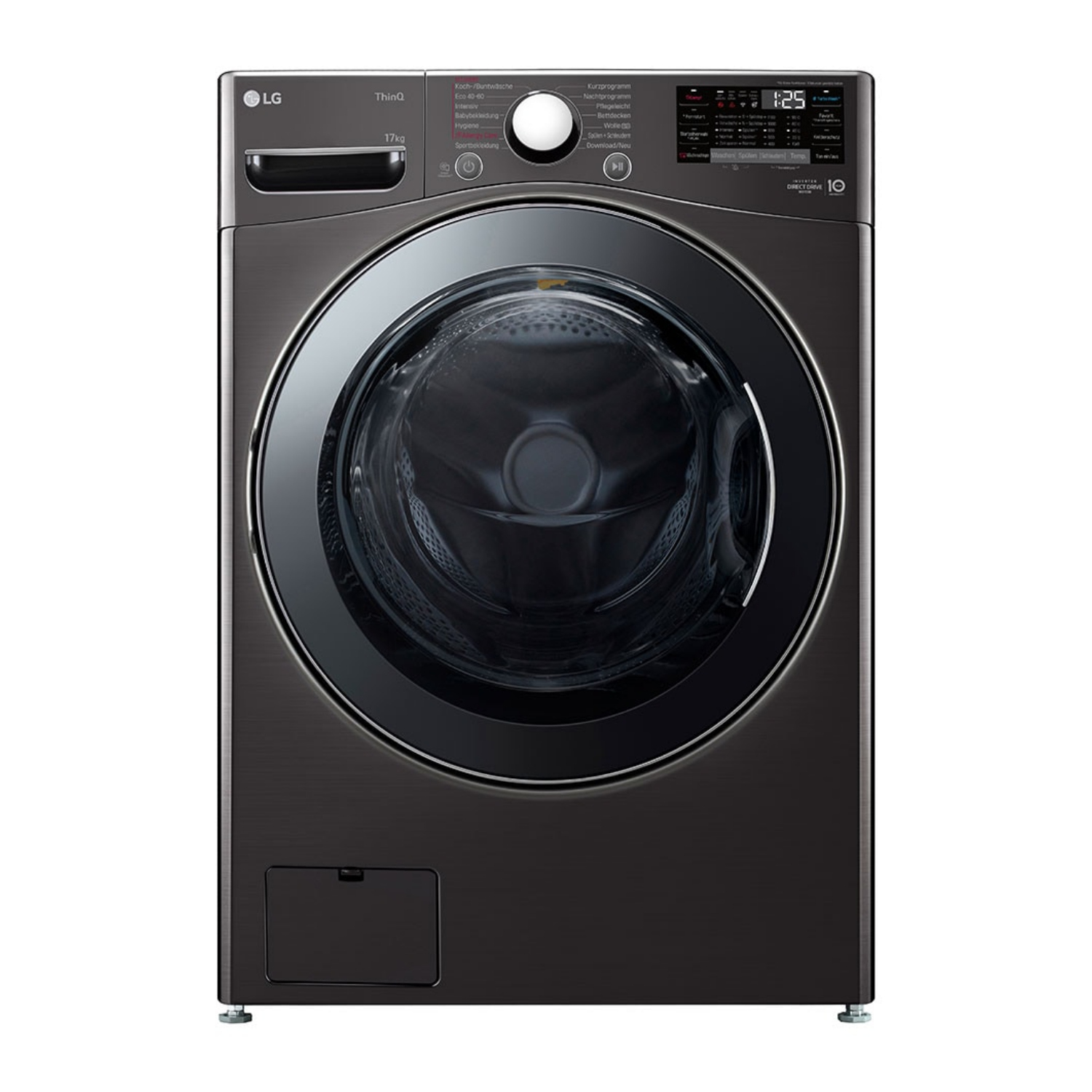LG F11WM17TS2B Waschmaschine 17 kg black Steel, große Kapazität