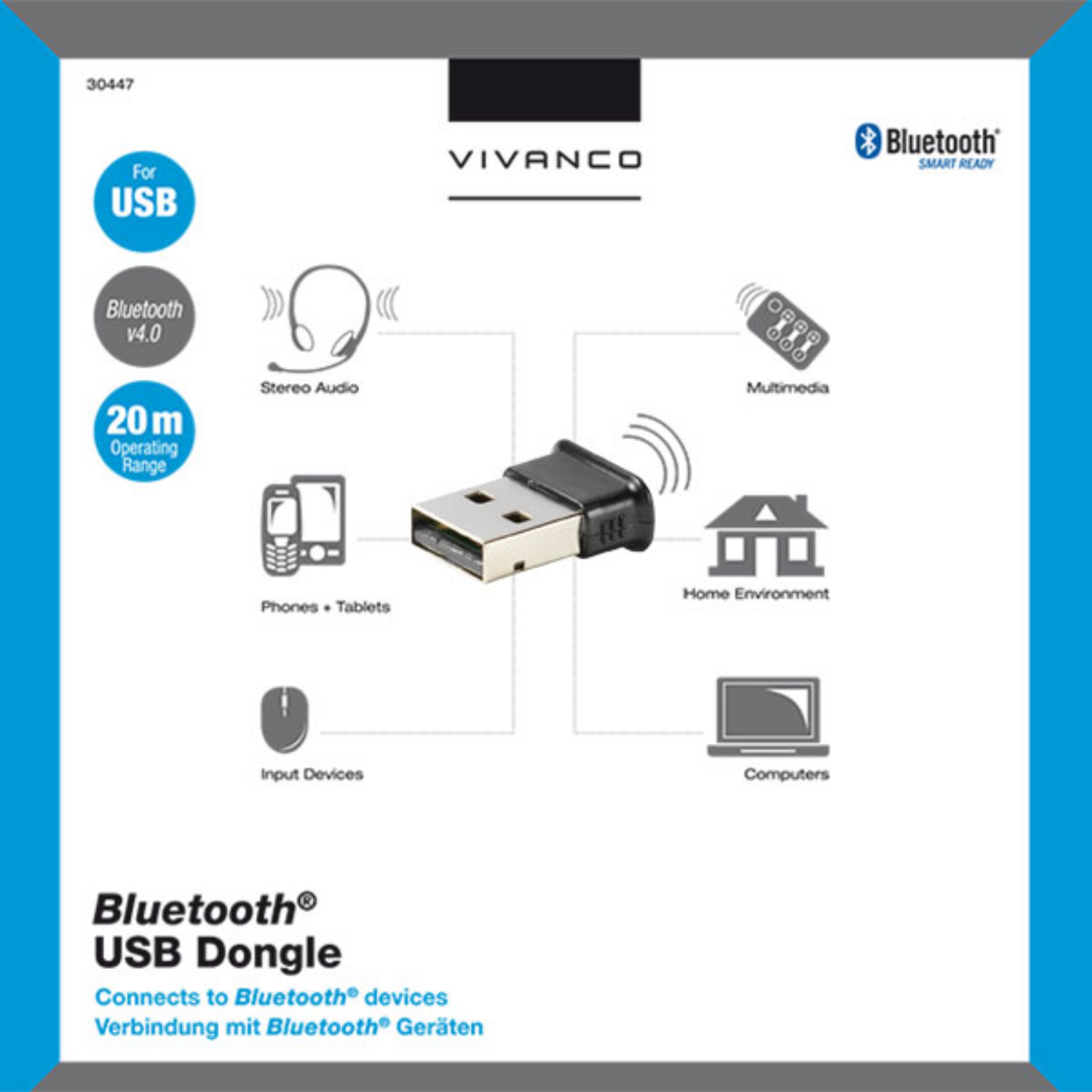 VIVANCO USB Bluetooth Dongle schwarz electronic4you