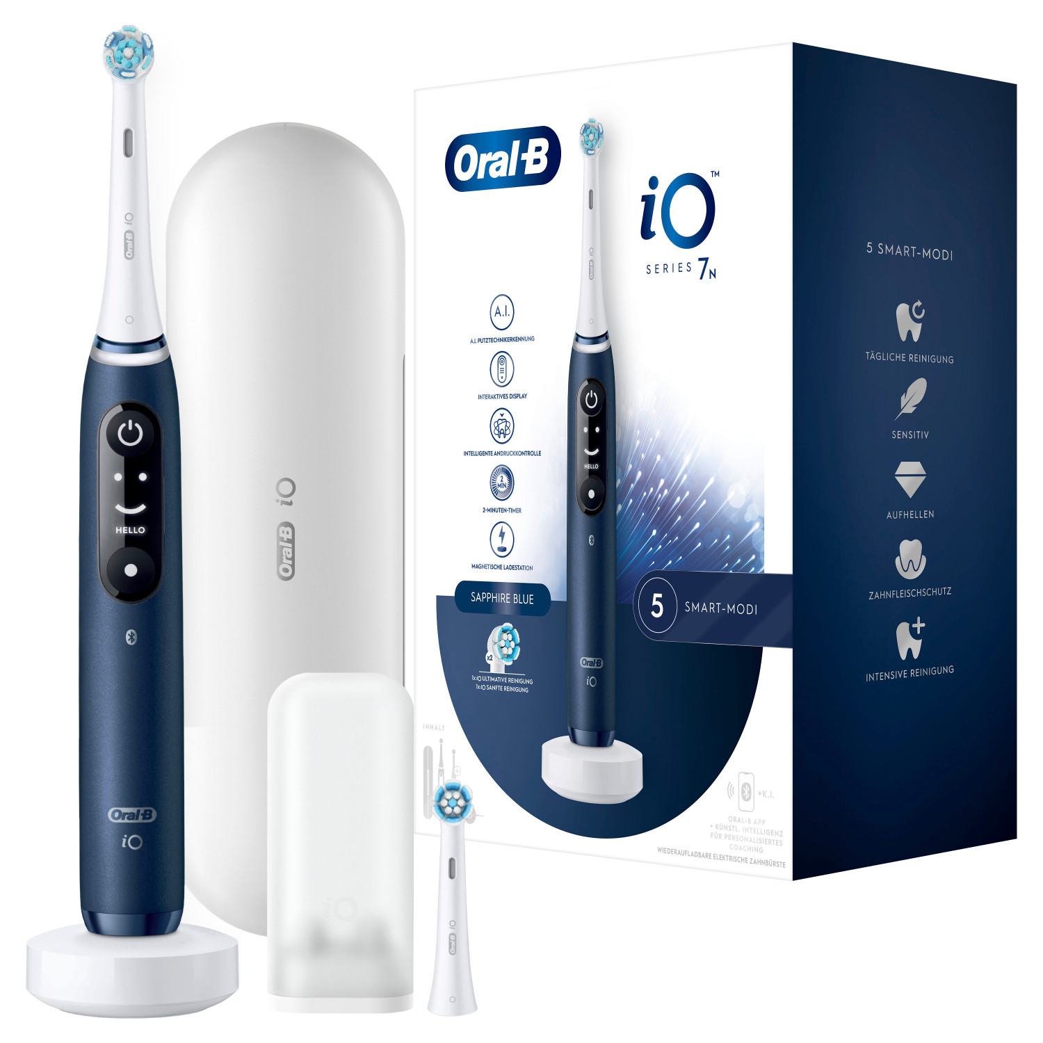 Oral-B iO Series 7N Sapphire Blue JAS22 | electronic4you | Zahnreinigung & Zahnpflege