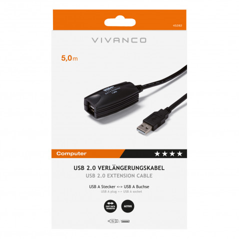 VIVANCO USB Verlängerung 5m Verstärkung