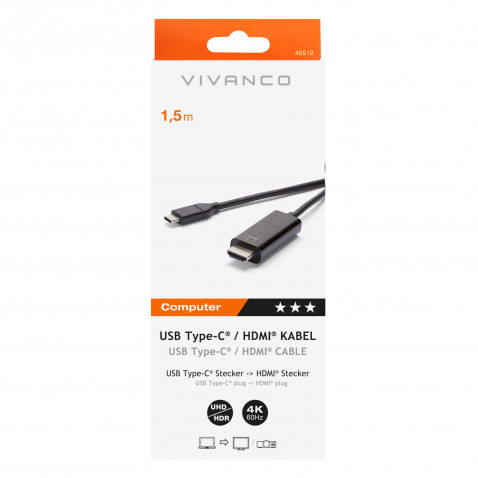 VIVANCO USB-C auf HDMI Kabel 1,5m