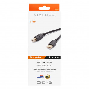 VIVANCO Druckerkabel USB 2.0 1,8m