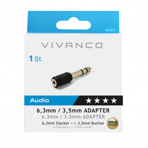 VIVANCO Adapter Klinke 3,5mm, 6,3mm