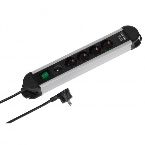 Vivanco 4er Steckdosenleiste m. USB 1,6m