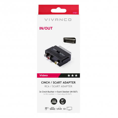 Vivanco Cinch-Scart-Adapter IN-OUT