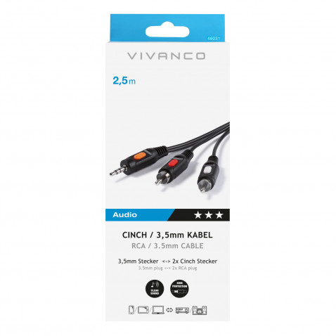 VIVANCO Verbindung Cinch-Kline 2,5m