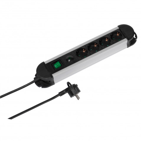 Vivanco 4er Steckdosenleiste Alu 1,6m