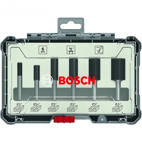Bosch 6 tlg Nutfräser Set ¼" Schaft