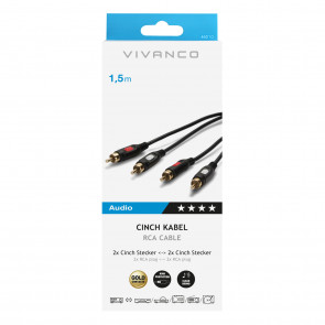 VIVANCO Cinch-Verbindung stereo, 1,5m