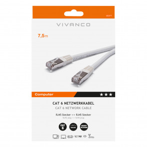 VIVANCO Cat 6 Netzwerkkabel 7,5m weiß