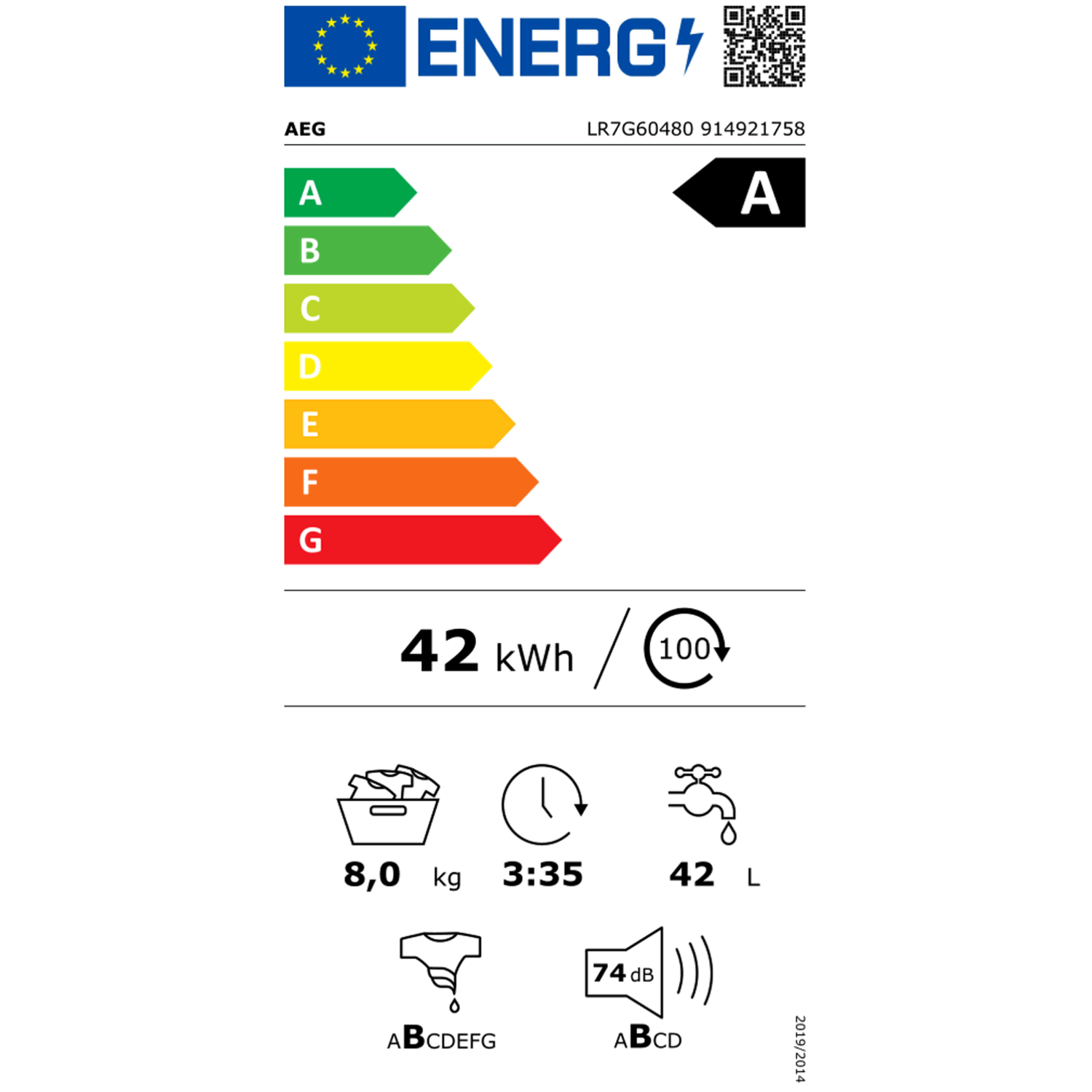 LR7G60480 Waschmaschine, AEG | electronic4you